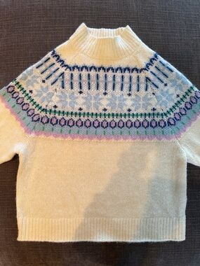 Old Navy Cream Nordic Yoke Sweater - Women's Small